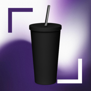 Insulated tumbler with a straw